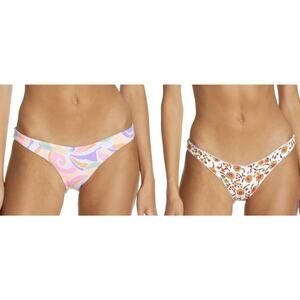 NEW MAAJI 'Pucchini Flirt' Reversible Bikini Bottoms Floral Retro Low Rise XL